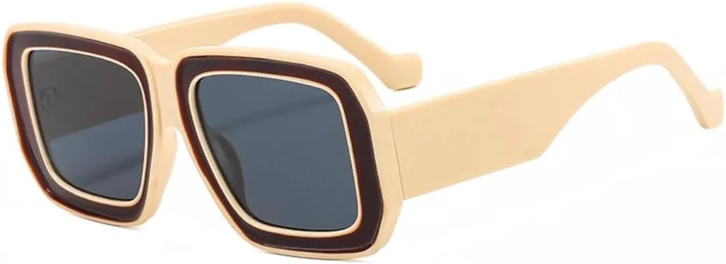 

Солнцезащитные очки с защитой UV400 | Градиентные цветные линзы | Для женщин и мужчин | Для занятий спортом на открытом воздухе и вождения DSVIGF, Beigeyellow-gray