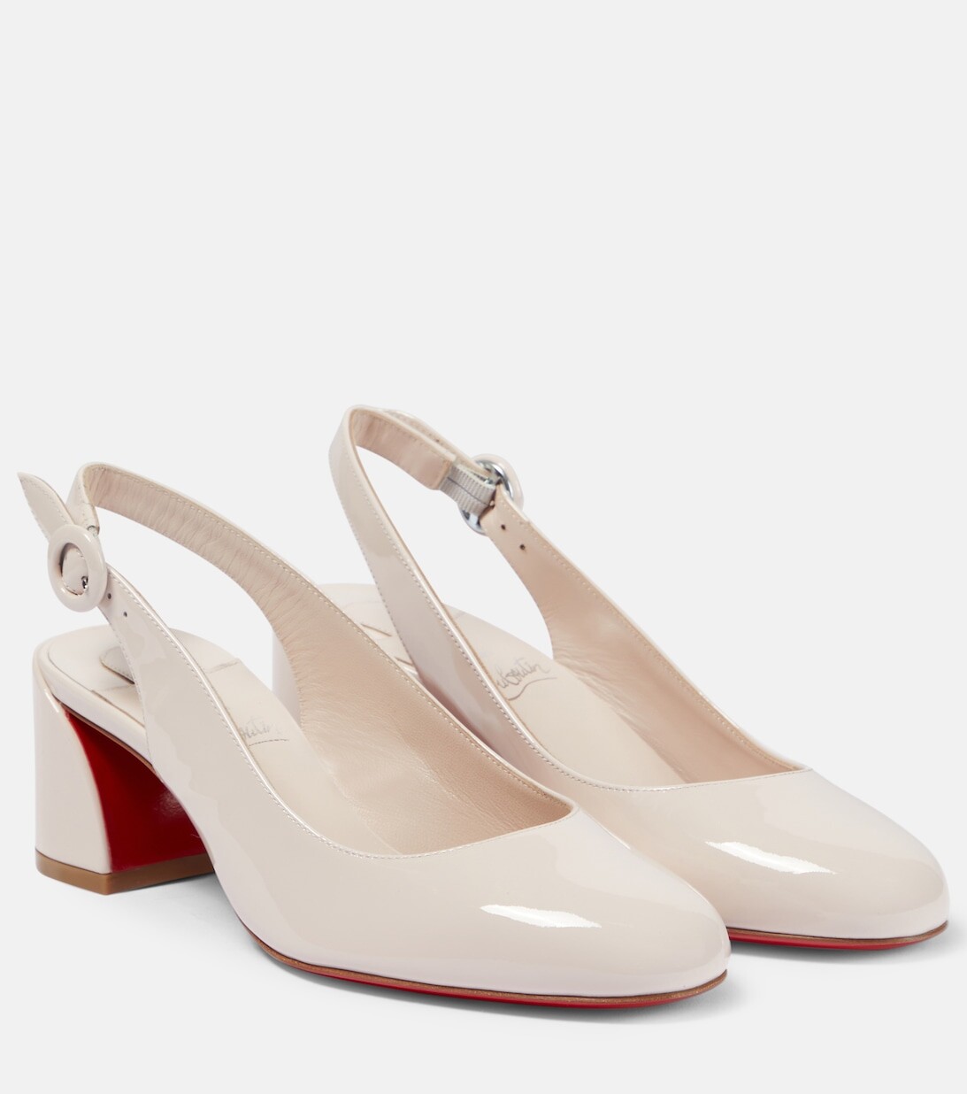 Лакированные туфли So Jane с ремешком на пятке Christian Louboutin, белый