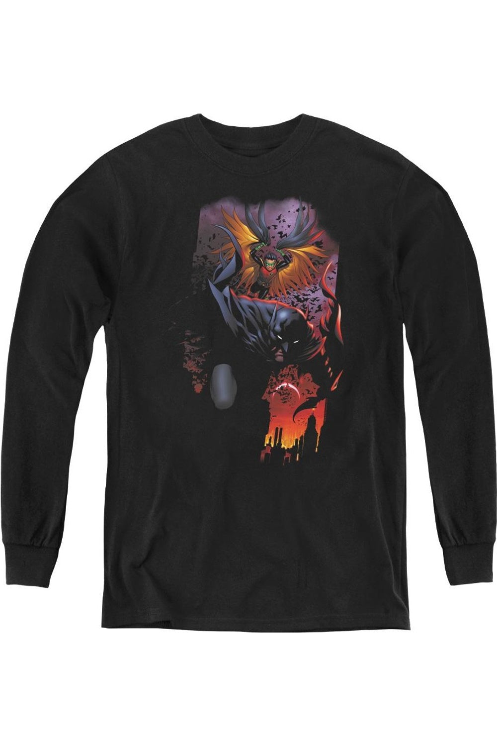 

Футболка с длинным рукавом Batman & Robin #1 для детей Gildan, черный