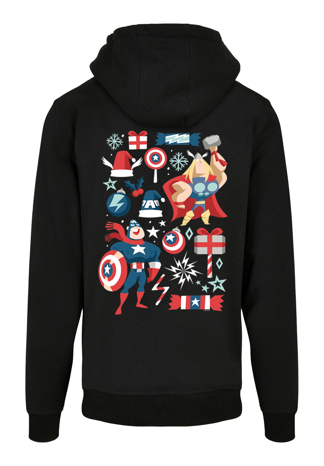 

Пуловер F4NT4STIC Hoodie Marvel Thor und Captain America Lebkuchen christmas weihnachten, черный