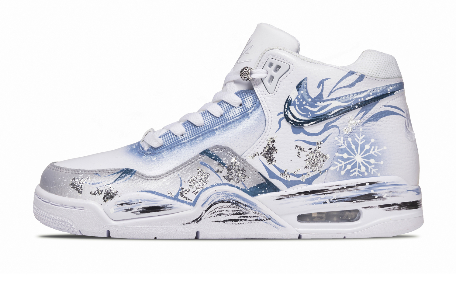 

Flight Legacy Frost Bloom устойчивые к истиранию и скольжению кроссовки Mid top в винтажном стиле Unisex Nike, синий белый