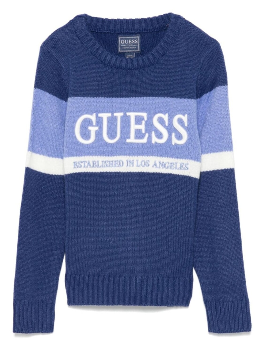 

Угадай детский свитер с вышитым логотипом Guess Kids, синий