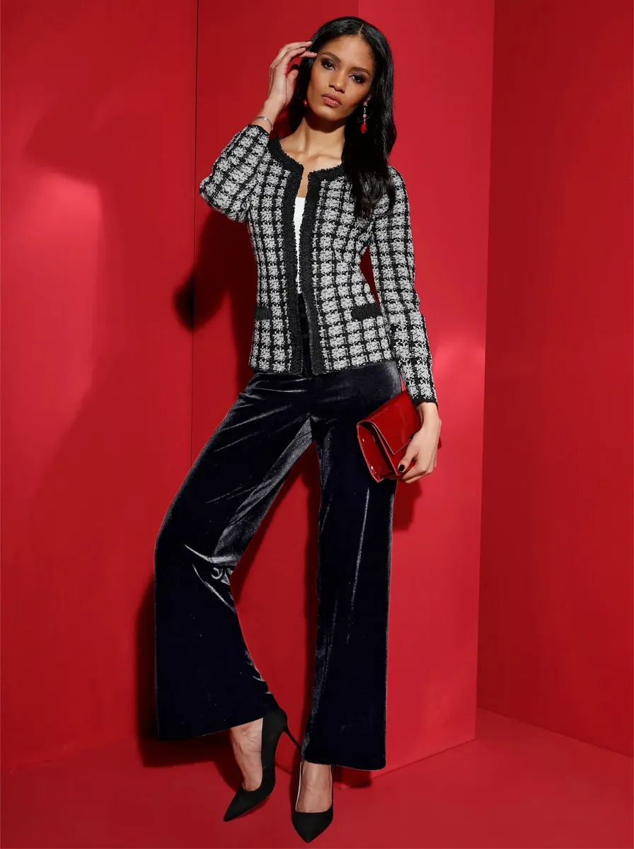 

Жаккардовый кардиган Creation L, цвет Schwarz-Ecru-Gemustert