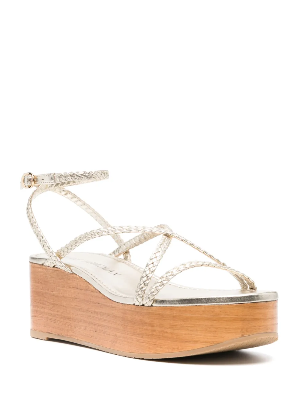 Босоножки Wovette на танкетке Stuart Weitzman, золотой — фото 2