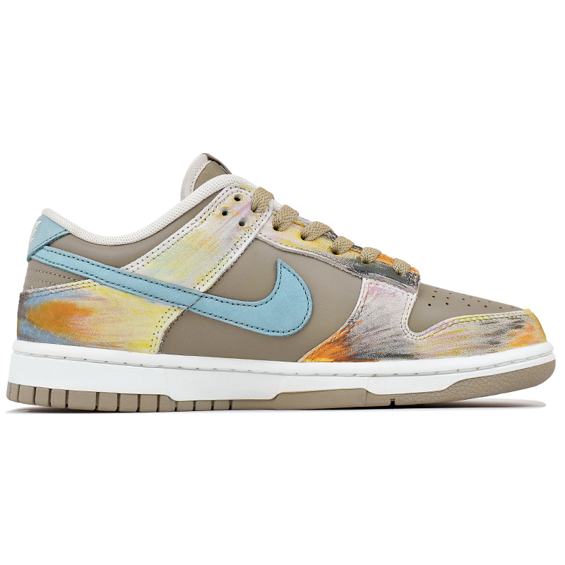Nike Кроссовки для скейтбординга Dunk Abrasion Resistant Slip Resistant низкие Unisex Beige Yellow — фото 3