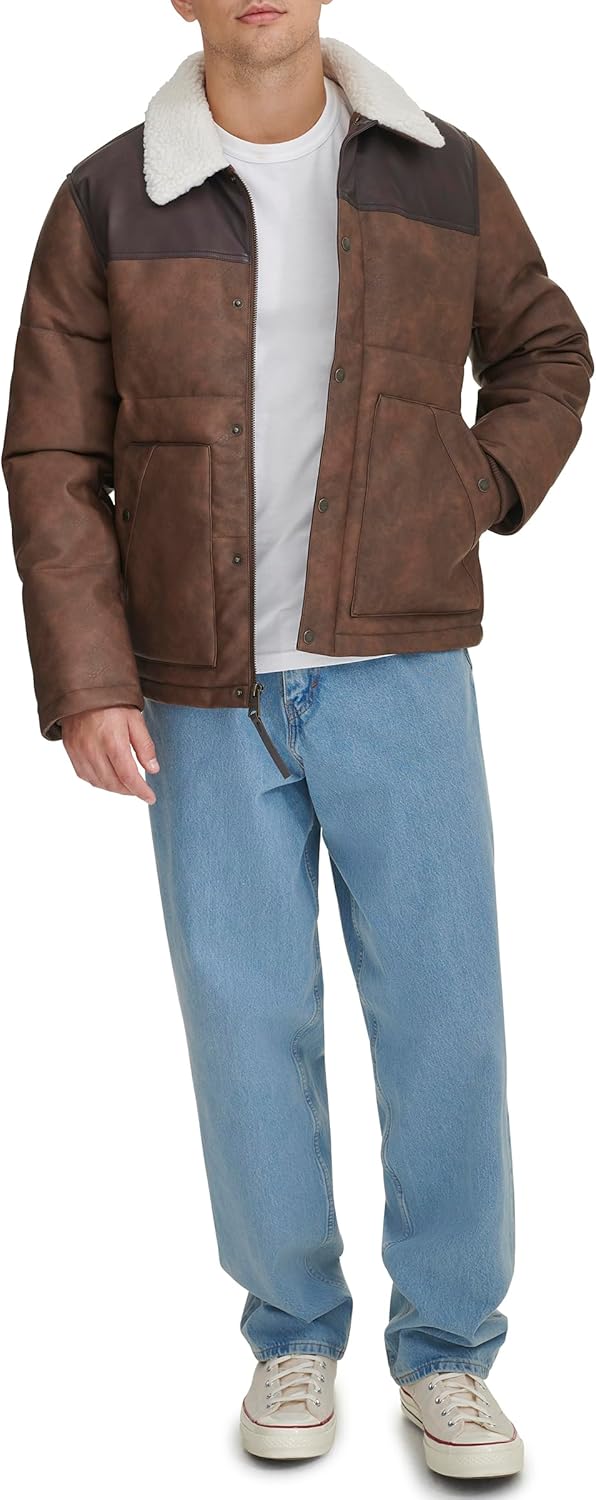 Мужская куртка Levi's Out West из смешанной ткани Levi's Men's Out West, Saddle Faux Leather — фото 2