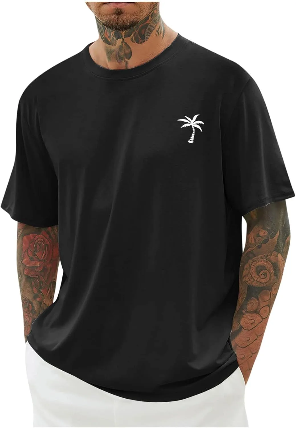 

Футболка с принтом "кокосовая пальма" для мужчин Big and Tall, расслабленный крой