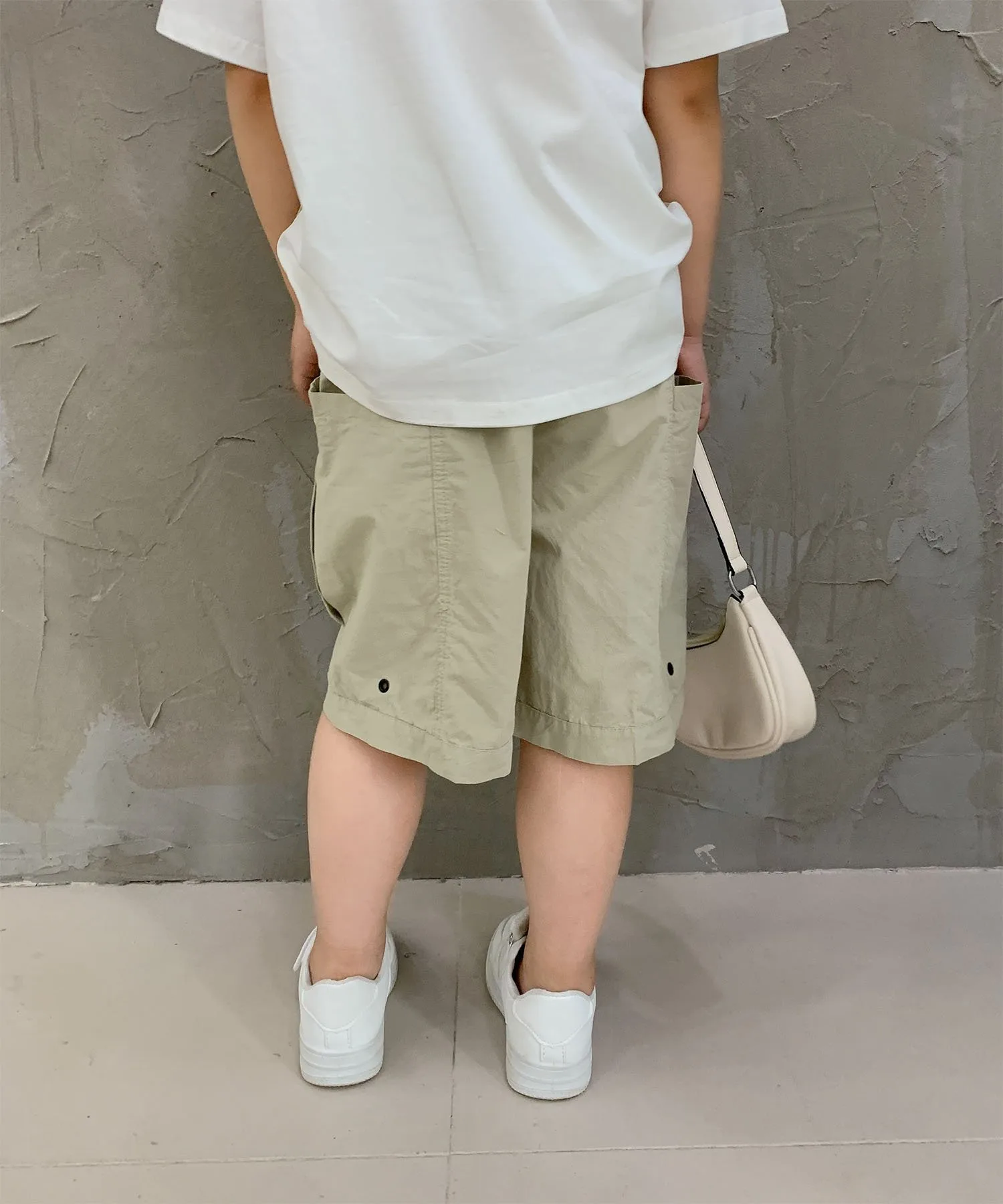 Детские широкие шорты-карго Aimoha Kids, beige — фото 4