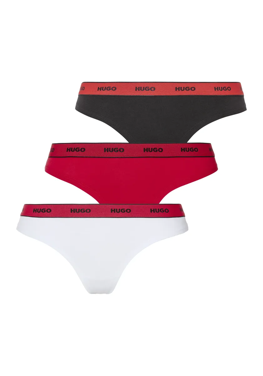 

Трусики HUGO Underwear "TRIPLET THONG STRIPE" (упаковка, 3 шт., 3 шт.), с надписью логотипа на поясе, цвет Open Miscellaneous 990