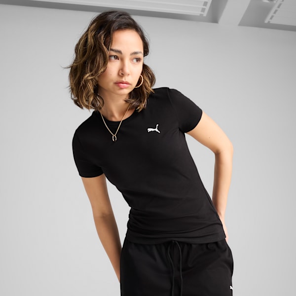 

Женская узкая футболка Puma Wardrobe Essentials, черный