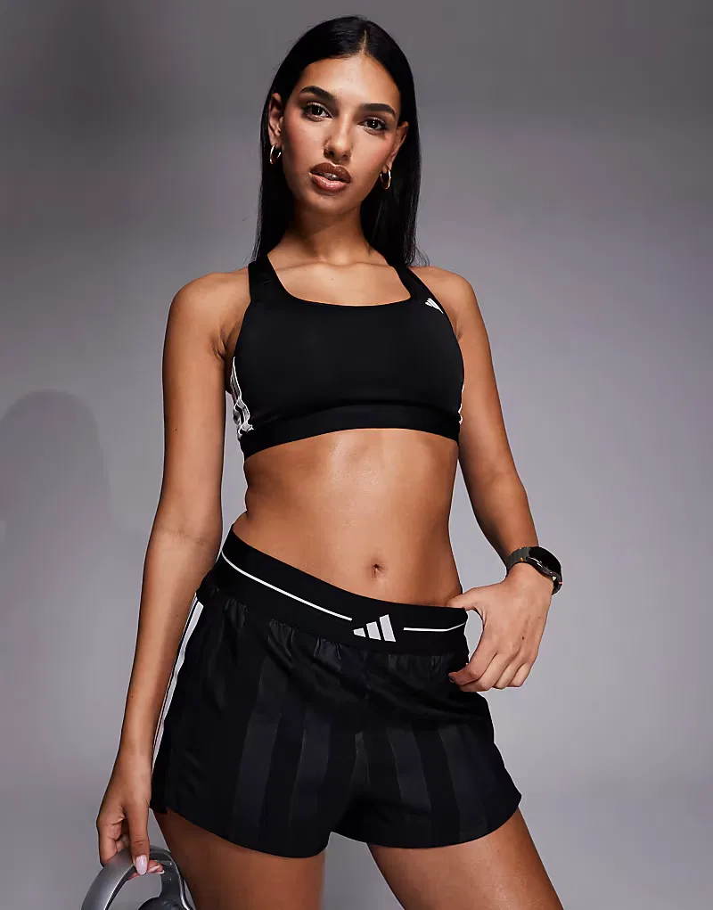 Спортивный бюстгальтер Adidas Performance Training Optime Essentials средней поддержки, черный