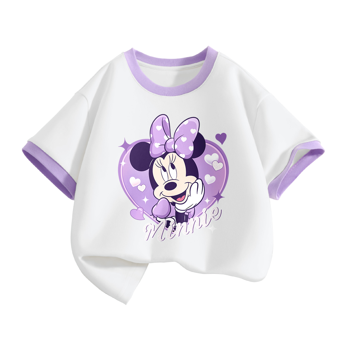 

Детская футболка для детей от 3 до 7 лет Disney, di heart nini белый фиолетовый