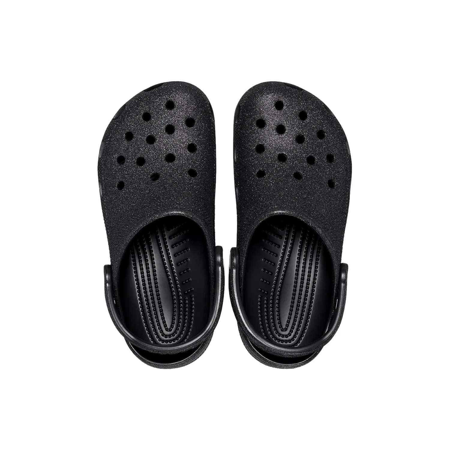 Классические сабо Crocs - черные с блестками, модель 205942-0WH, мужские — фото 2