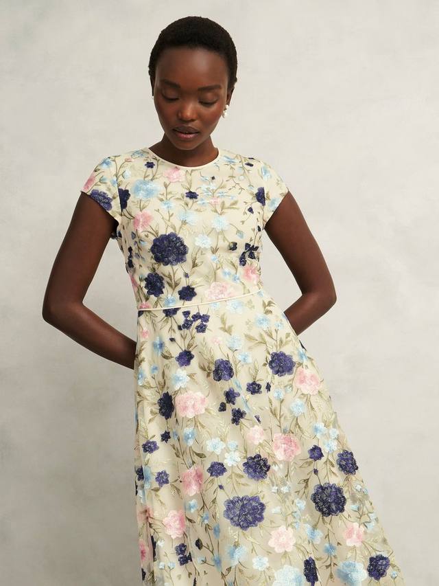 

Платье Petite Tia с цветочной вышивкой Hobbs, Cream/Multi