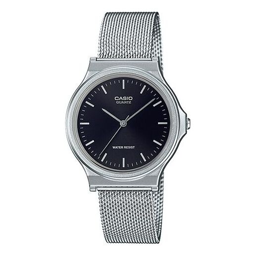 

Часы CASIO Quartz Waterproof Black DialSilver Mens BlackSilver Analog, черный