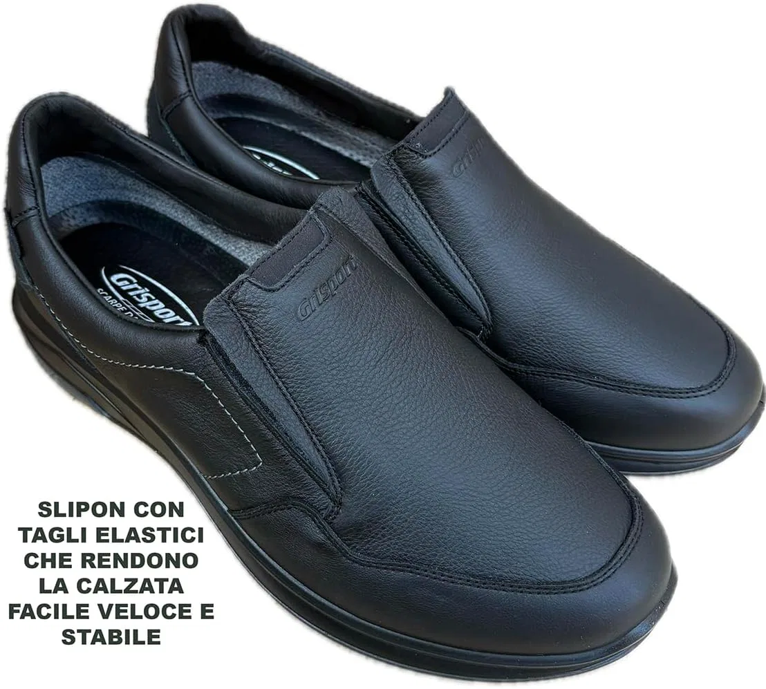 Мужские зимние мокасины Grisport City Moccasins из кожи без шнурков, водонепроницаемые, с нескользящей подошвой Gritex Active Bottom, Black Avon — фото 3