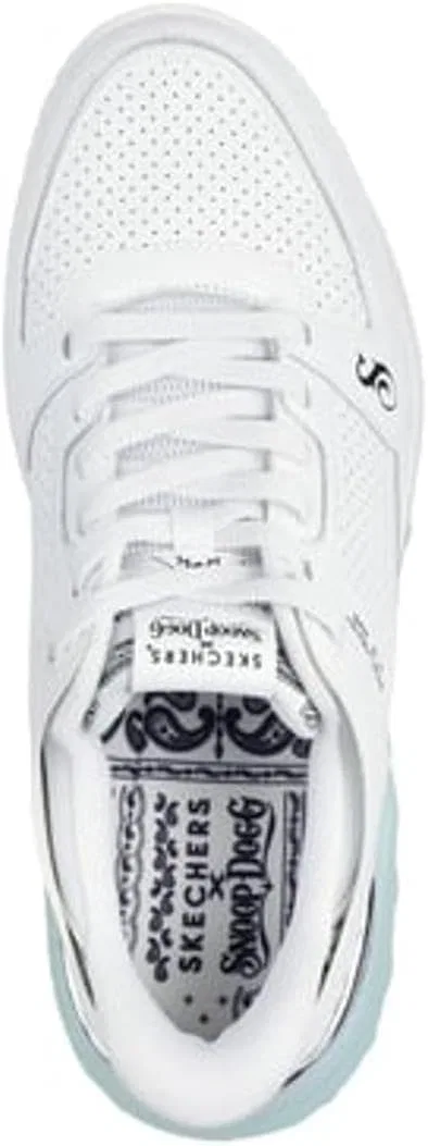 Мужские слипоны Skechers Snoop Sizzle Toke, White Leather Ice Blue Trim — фото 3
