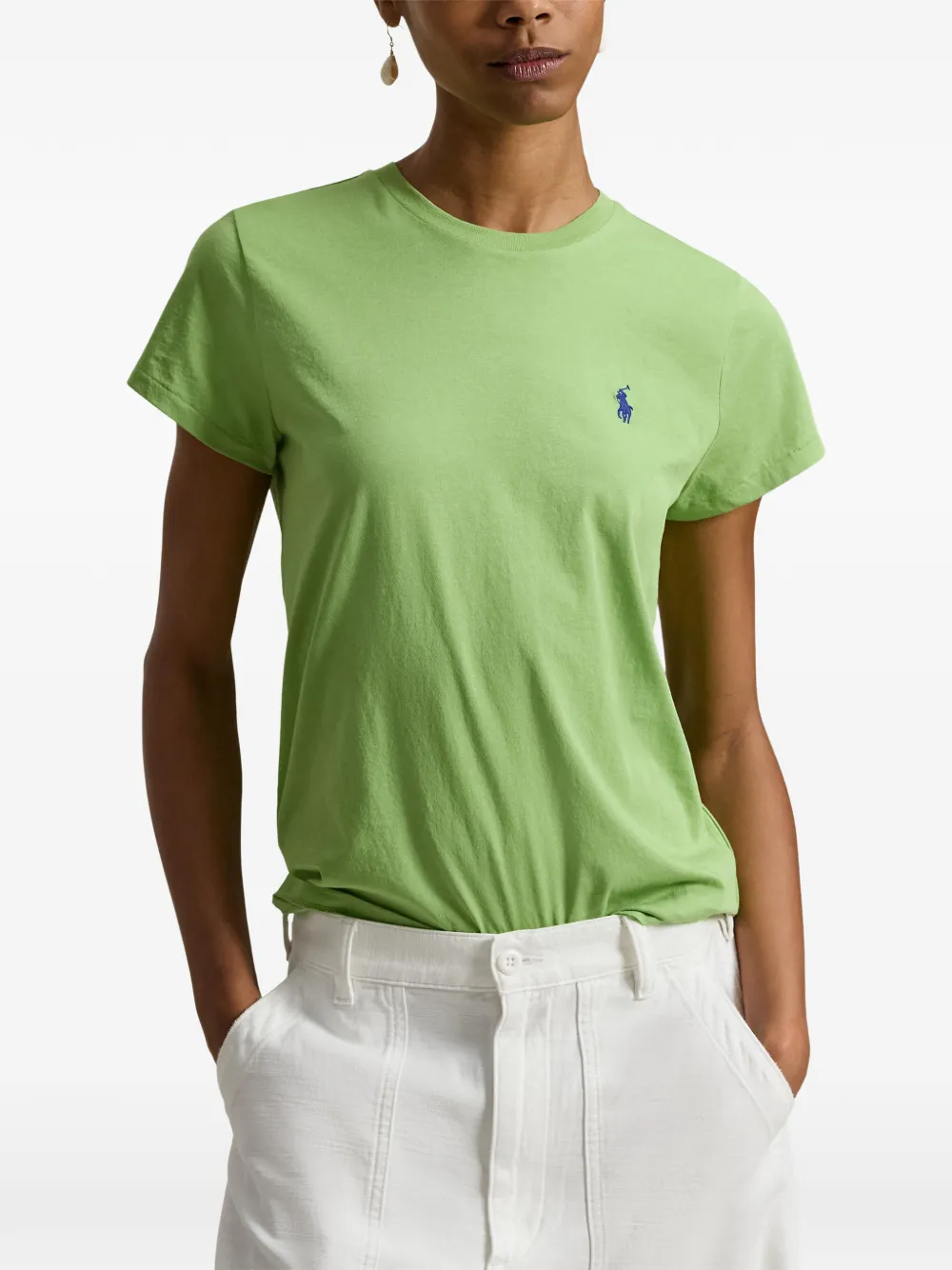 Футболка с вышивкой Polo Ralph Lauren, зеленый — фото 3