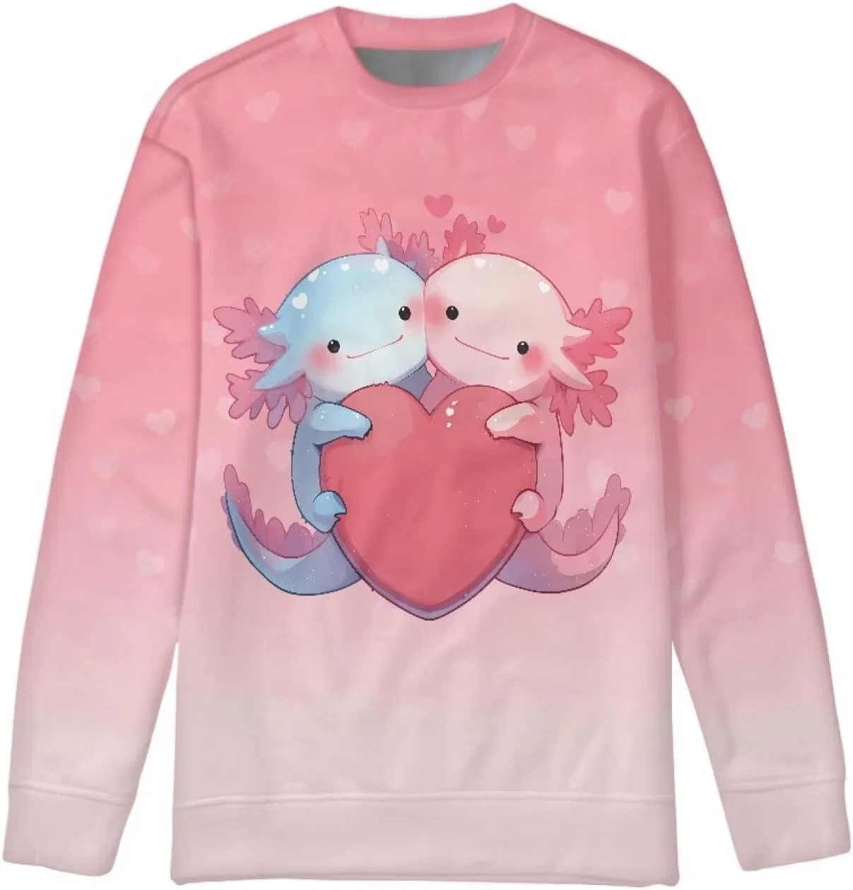 Детский свитшот с принтом Axolotl Love Heart, ZPINXIGN, 95% полиэстер + 5% спандекс — фото 3