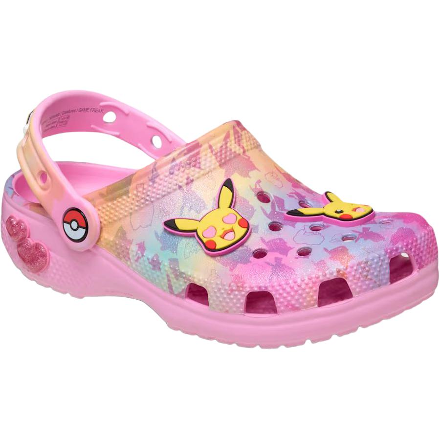 Детские сандалии Pokemon x Classic Clog с низким верхом, устойчивые к истиранию Crocs, розовый — фото 3