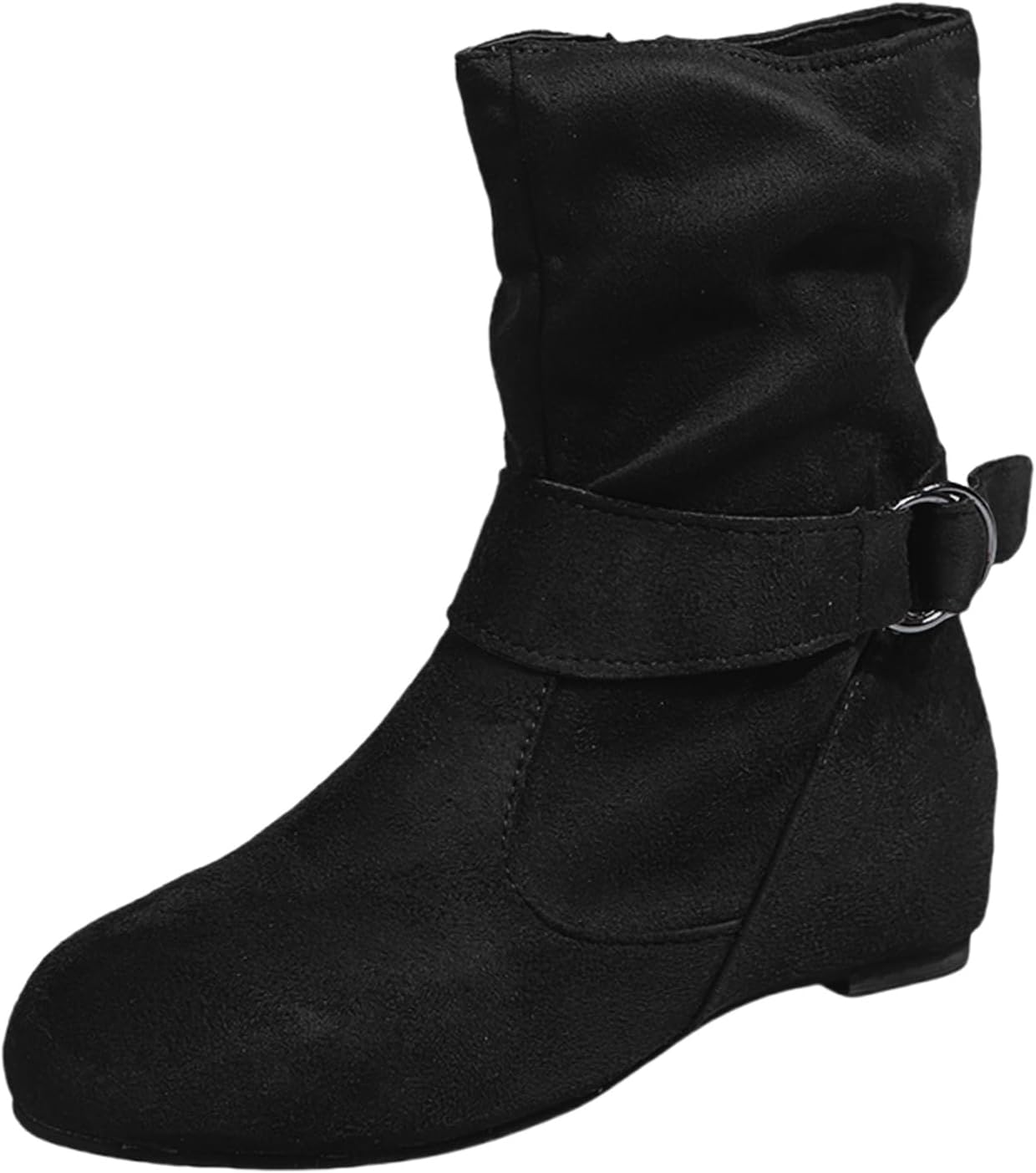 

Женские ботильоны на щиколотку, мягкие свободные ботинки, удобная обувь на скользящей подошве, с округлым носком, средние по голенища, плоские ботинки, уличная противоскользящая обувь, легкие прогулочные туфли Ayziemezm, черный