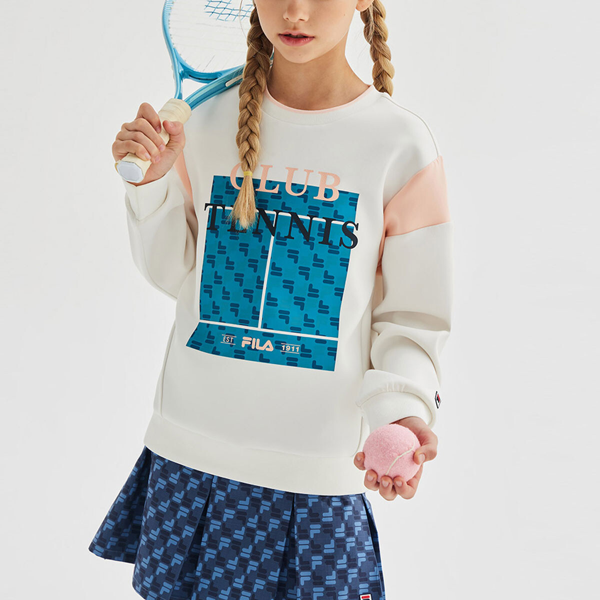 Толстовка GS Fila Kids, цвет Coconut Milk White — фото 3