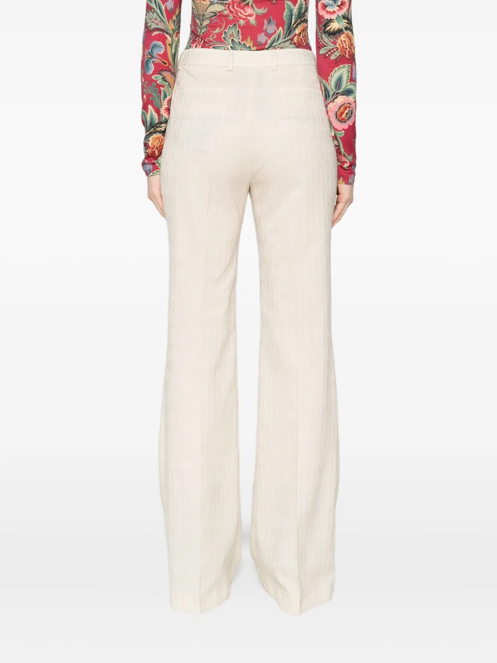 Расклешенные шерстяные брюки Etro, нейтральный — фото 4