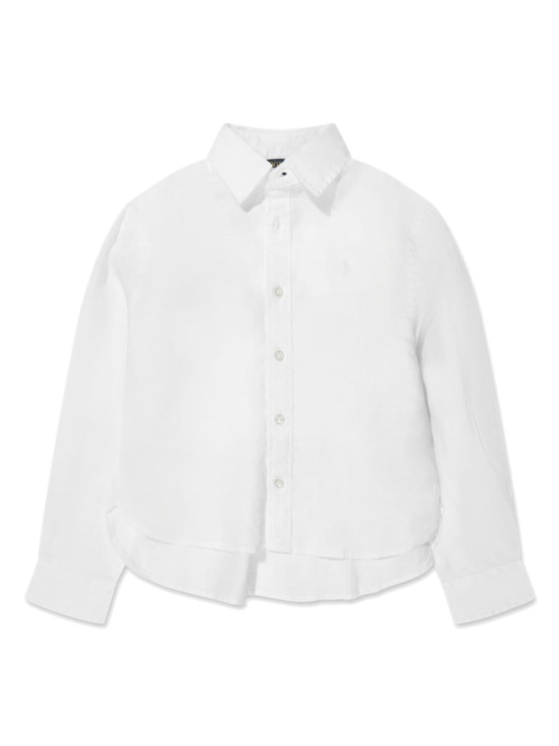 

Льняная рубашка с логотипом Polo Pony Ralph Lauren Kids, белый