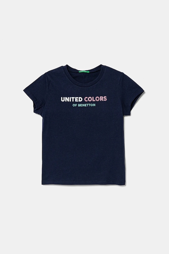 

Детская хлопковая футболка United Colors Of Benetton, темно-синий