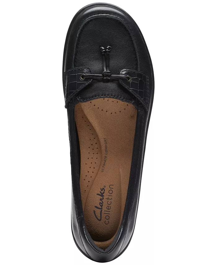 Женские лоферы Cora Haley с комбинированной текстурой и шнуровкой наверху Clarks, черный — фото 4