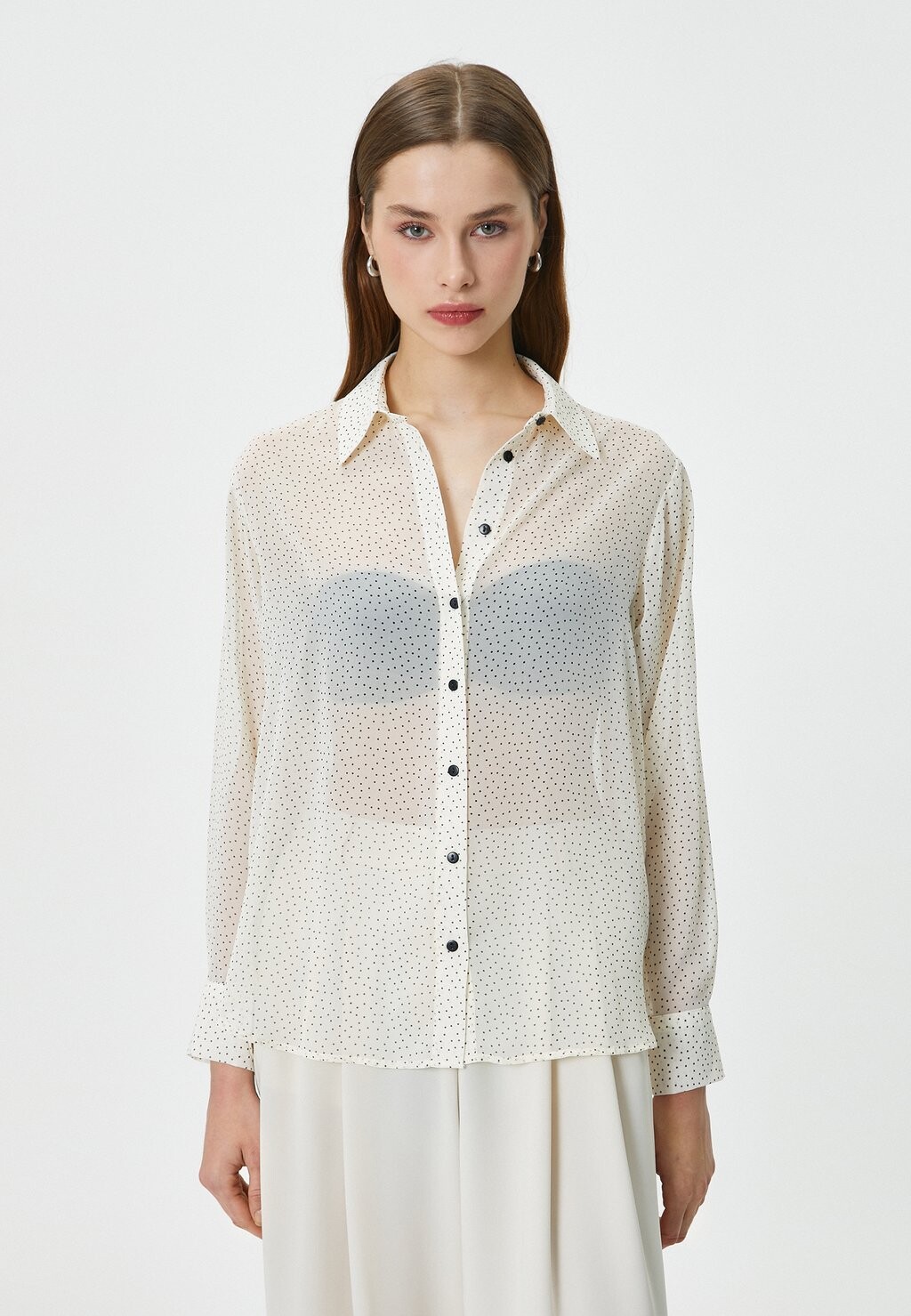

Блузка на пуговицах POLKA DOTTED Koton, белый