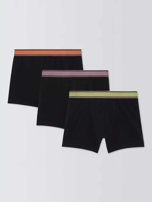 

Трусы John Lewis Organic Cotton Colour Waistband 3 шт, черный
