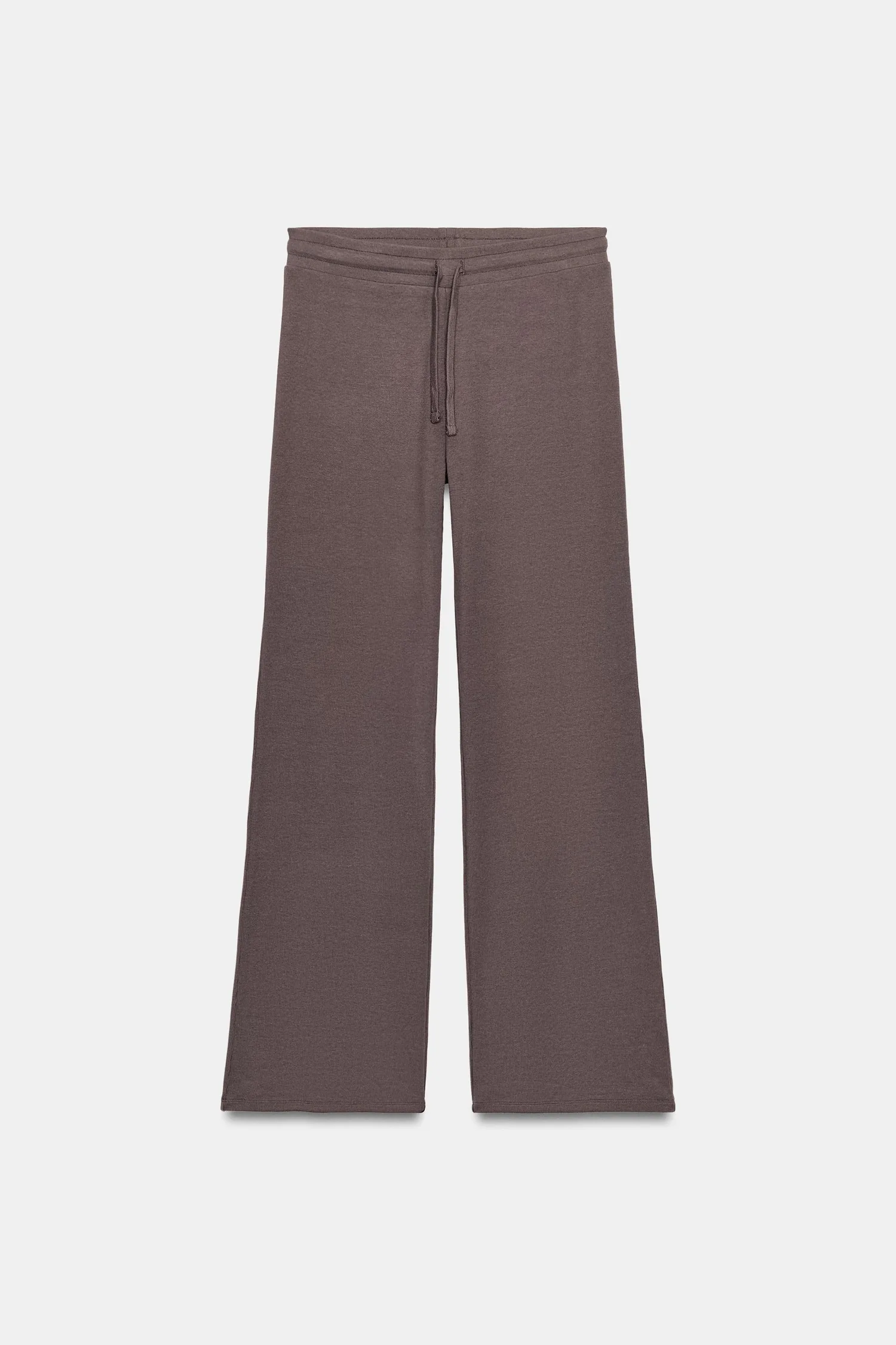 Прямые ребристые брюки Zara, коричневый — фото 4