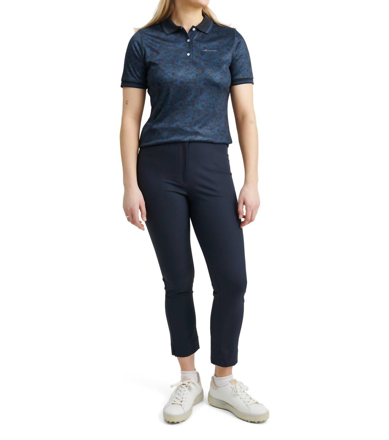 

Женское поло Cherry в павлиньем синем цвете Abacus Sportswear US