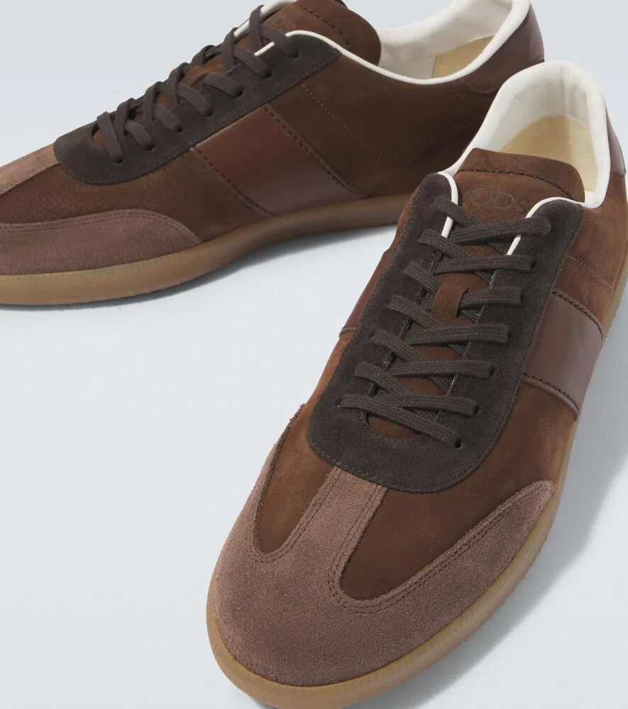 Кроссовки Tabs из кожи и замши Tod's, коричневый — фото 3
