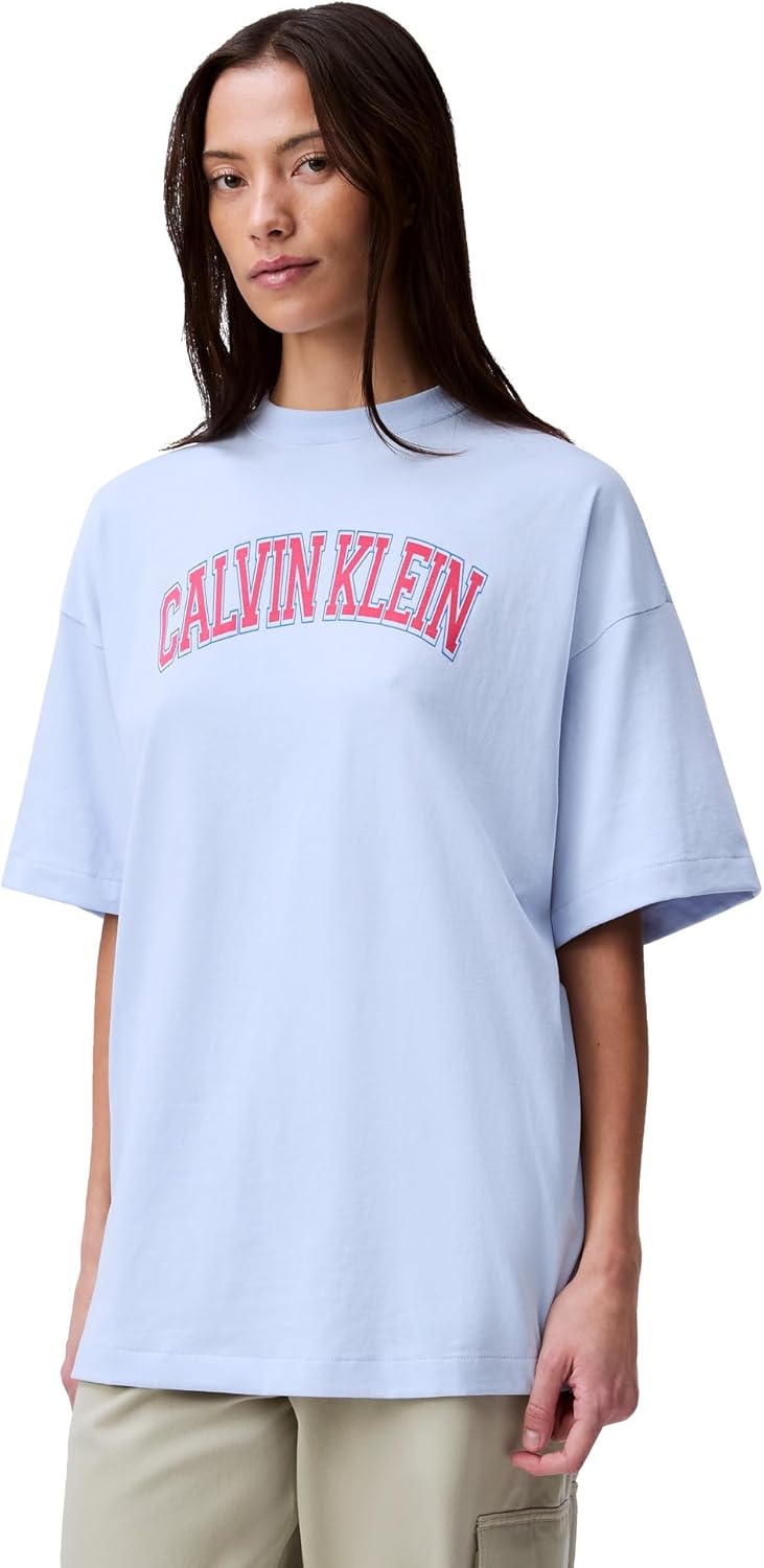 

Женская свободная университетская футболка Calvin Klein Jeans, Blue, Синий, Женская свободная университетская футболка Calvin Klein Jeans, Blue