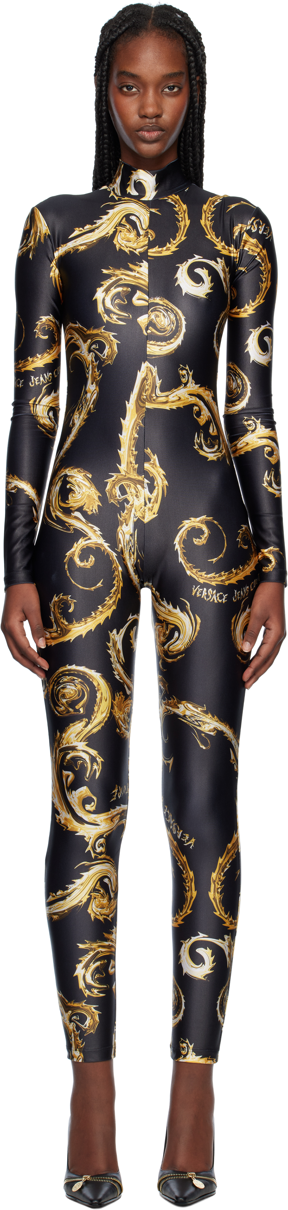 

Черный и золотой комбинезон Chromo Couture Versace Jeans Couture