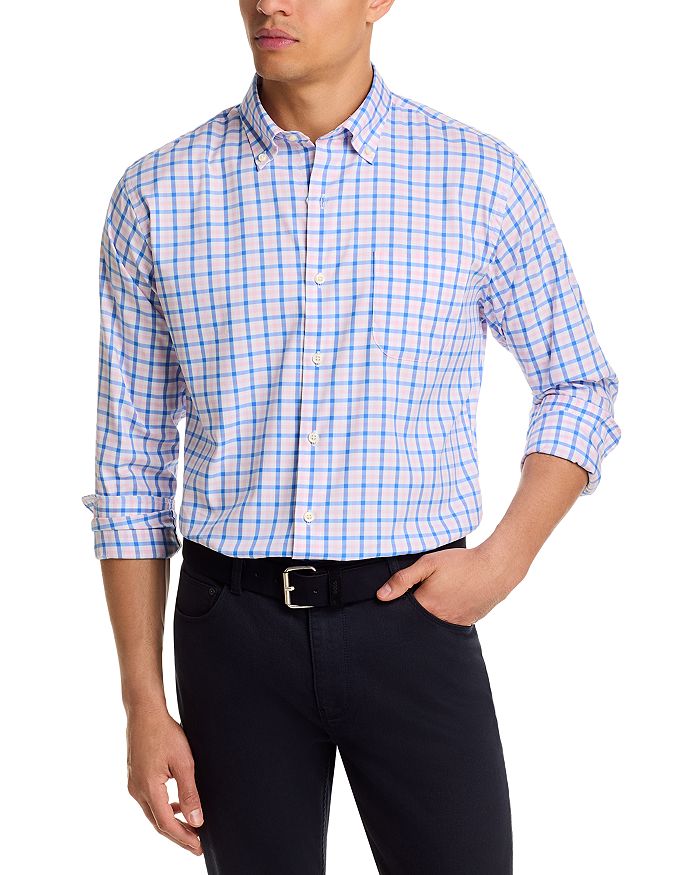 

Гарднер Кроун Лайт Хлопковая Растягивающаяся Спортивная Рубашка Peter Millar, синий