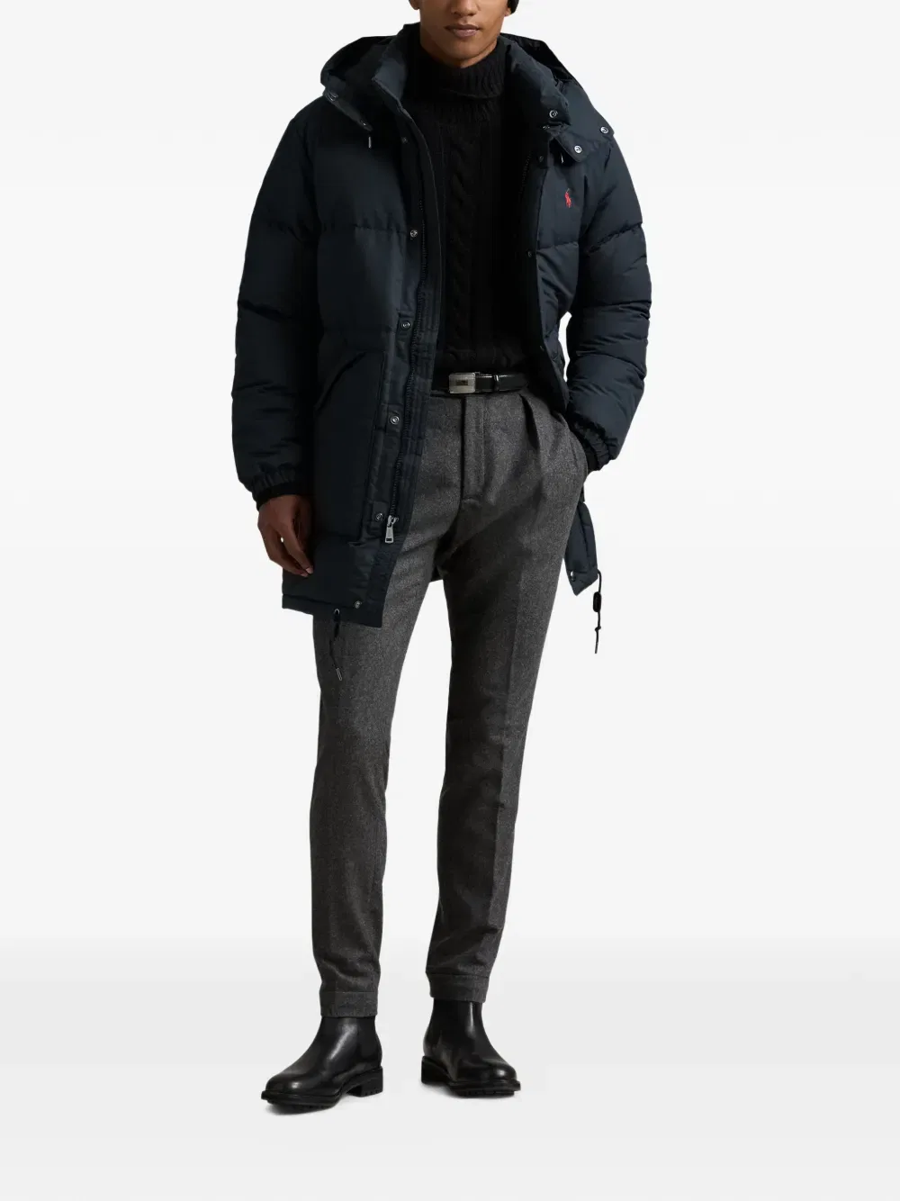 Пуховая куртка с капюшоном Polo Ralph Lauren, синий — фото 2