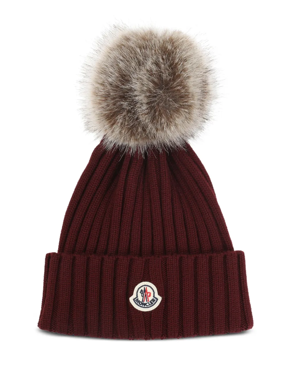 

Ребристая шапка с помпонами MONCLER, красный