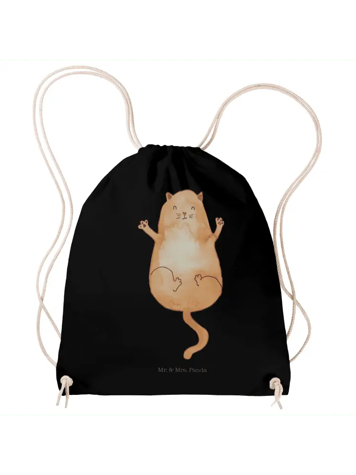 

Спортивная сумка Mr & Mrs Panda Sportbeutel Katze Umarmen ohne Spruch, черный