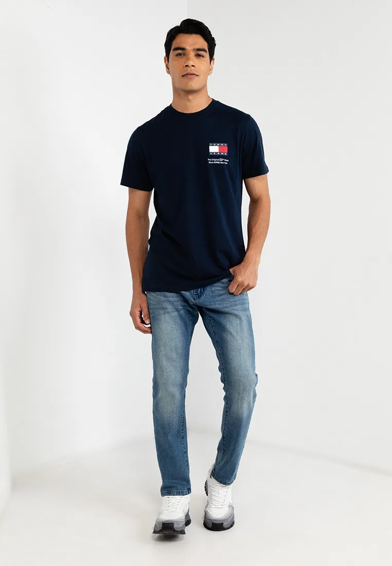 Футболка с коротким рукавом Slim Essential Flag, Tommy Jeans Tommy Hilfiger, темно-синий — фото 4