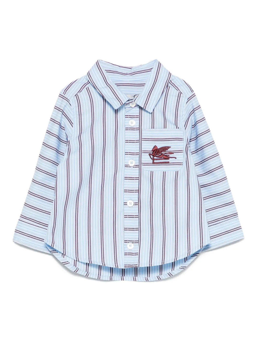 

Полосатая рубашка Pegaso с вышивкой ETRO KIDS, синий