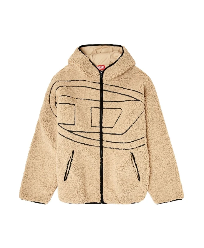 

Бежевая толстовка из плюшевого флиса Diesel, бежевый