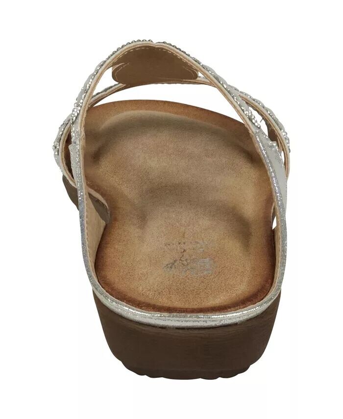 Женские шлепанцы с украшением Alora на плоской подошве GC Shoes, серый — фото 3