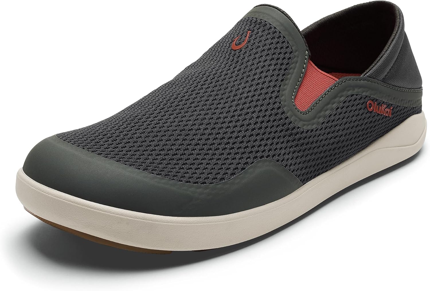

Мужские лодочные кроссовки OLUKAI Moku Slip-On, улучшенное сцепление и удержание, легкая и дышащая сетка, комфортная посадка и носка в течение всего дня, Island Salt/Koi