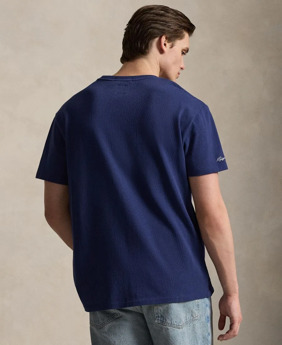 Мужская футболка классического кроя Polo Ralph Lauren, темно-cobalt — фото 4