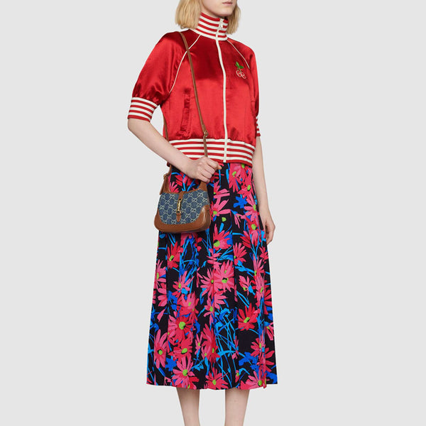 Сумка Gucci Jackie 1961 Mini Denim Single Shoulder Bag, коричневая — фото 4