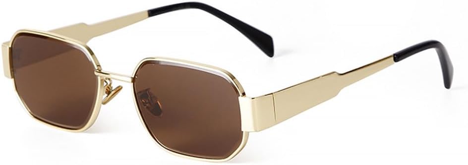 

Ретро солнцезащитные очки для мужчин, модные прямоугольные очки для женщин, металлические классические солнцезащитные очки для мужчин с защитой от УФ-излучения UV400 KTUCN, C3