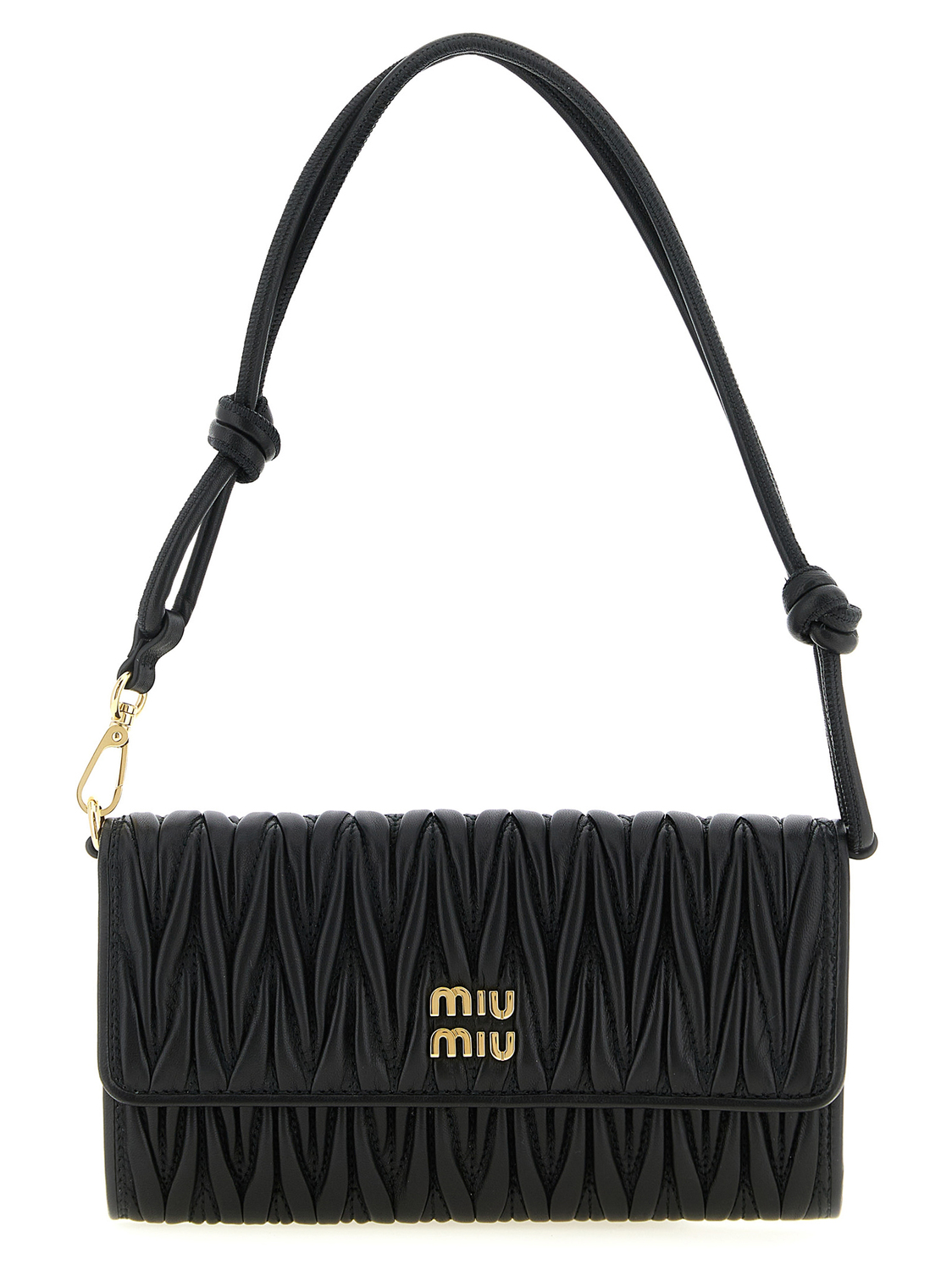 

Кошелек на цепочке из наппы мателассé MIU MIU, черный